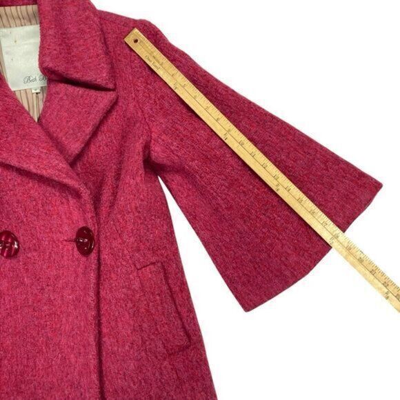 Beth Bowley Wool Pea Coat Womens Sz 10 Pink Flare Sleeve Classic Elegance Jacket - Picture 16 of 16